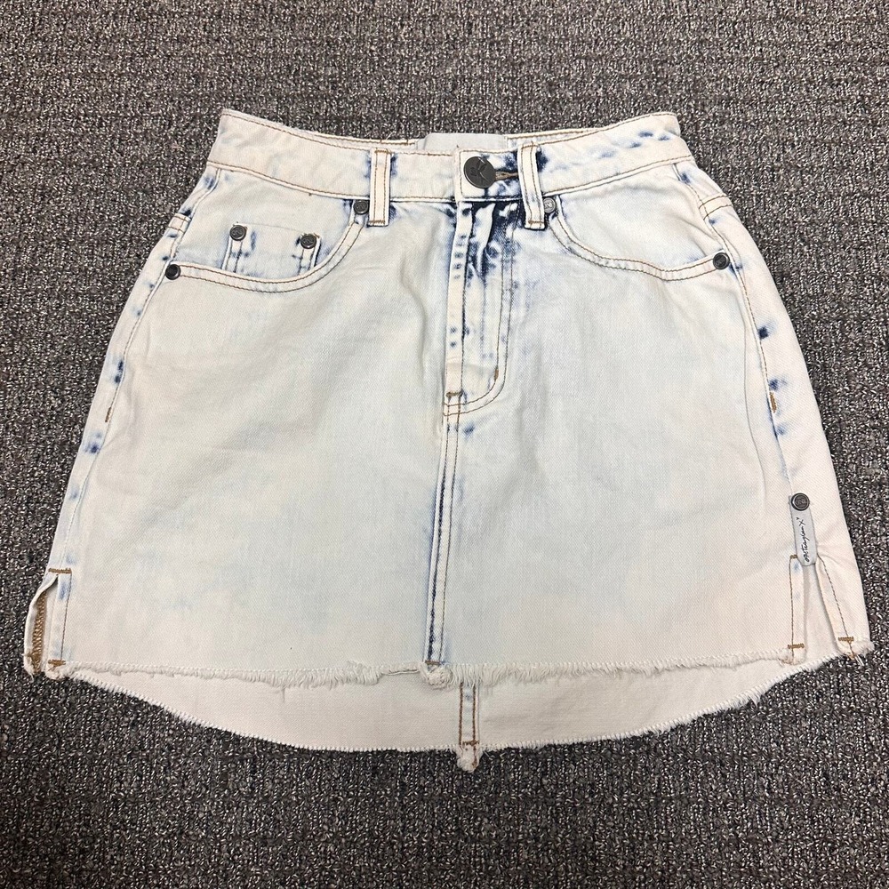 One Teaspoon Skirt Womens Size 22 Acid Light Wash High Waist Mini Summer Beach